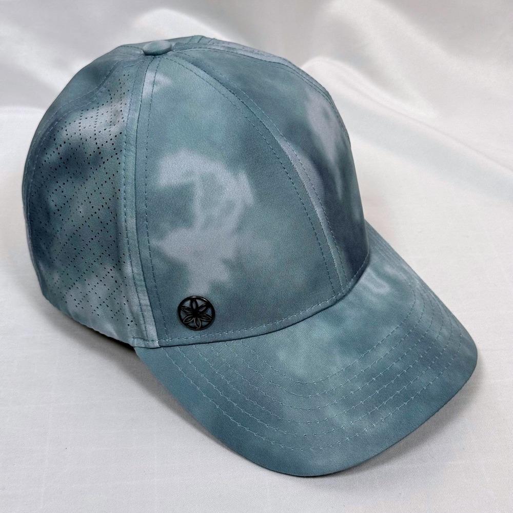 Gaiam Hat Tie Dye Blue Gray Adjustable Perforated Baseball Cap Washable
